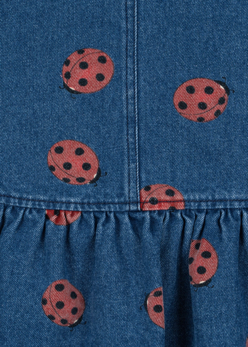 Konges Slojd Sleeveless Denim Dress with Ladybug Print