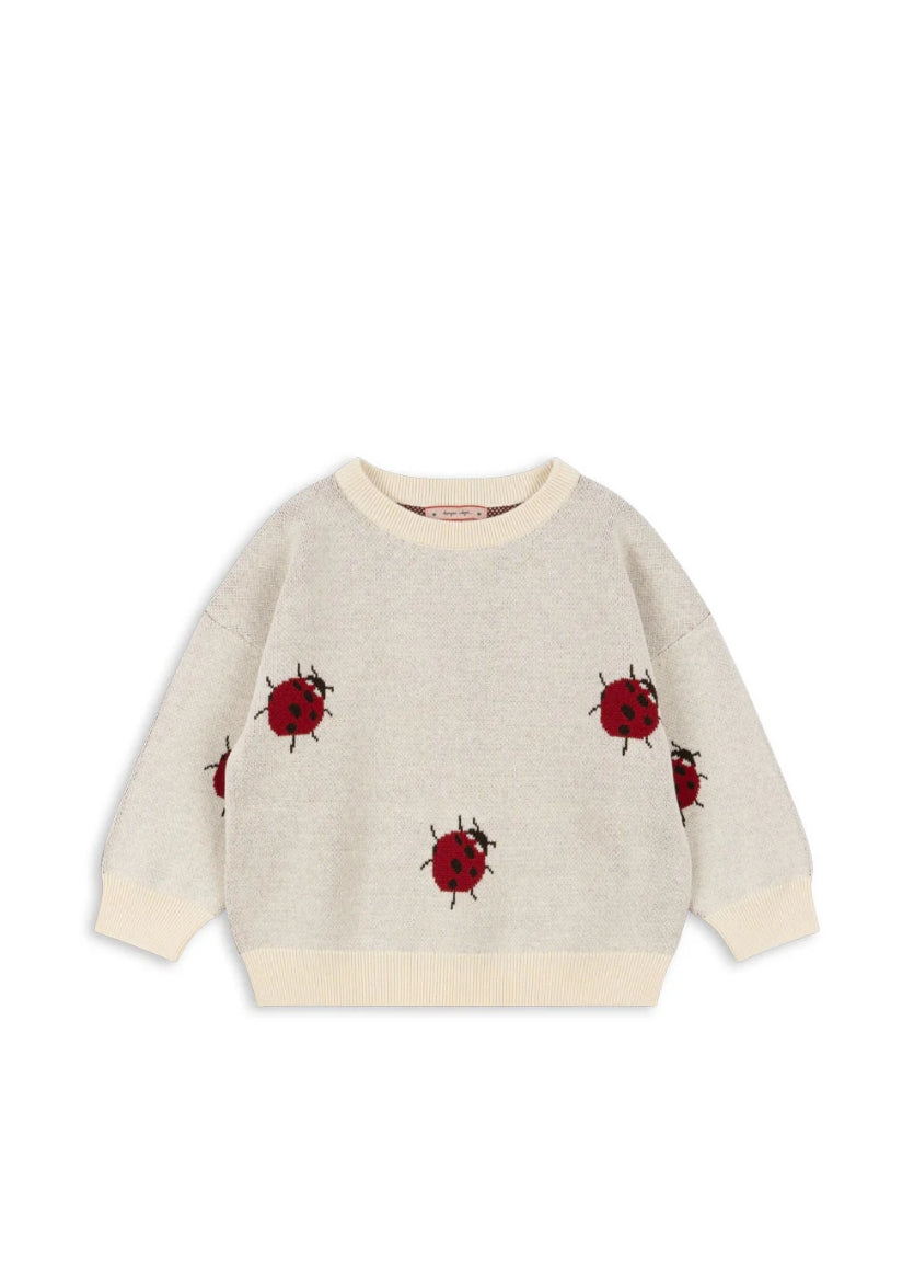 Konges Slojd Soft Ladybug Print Organic Cotton Knit Top