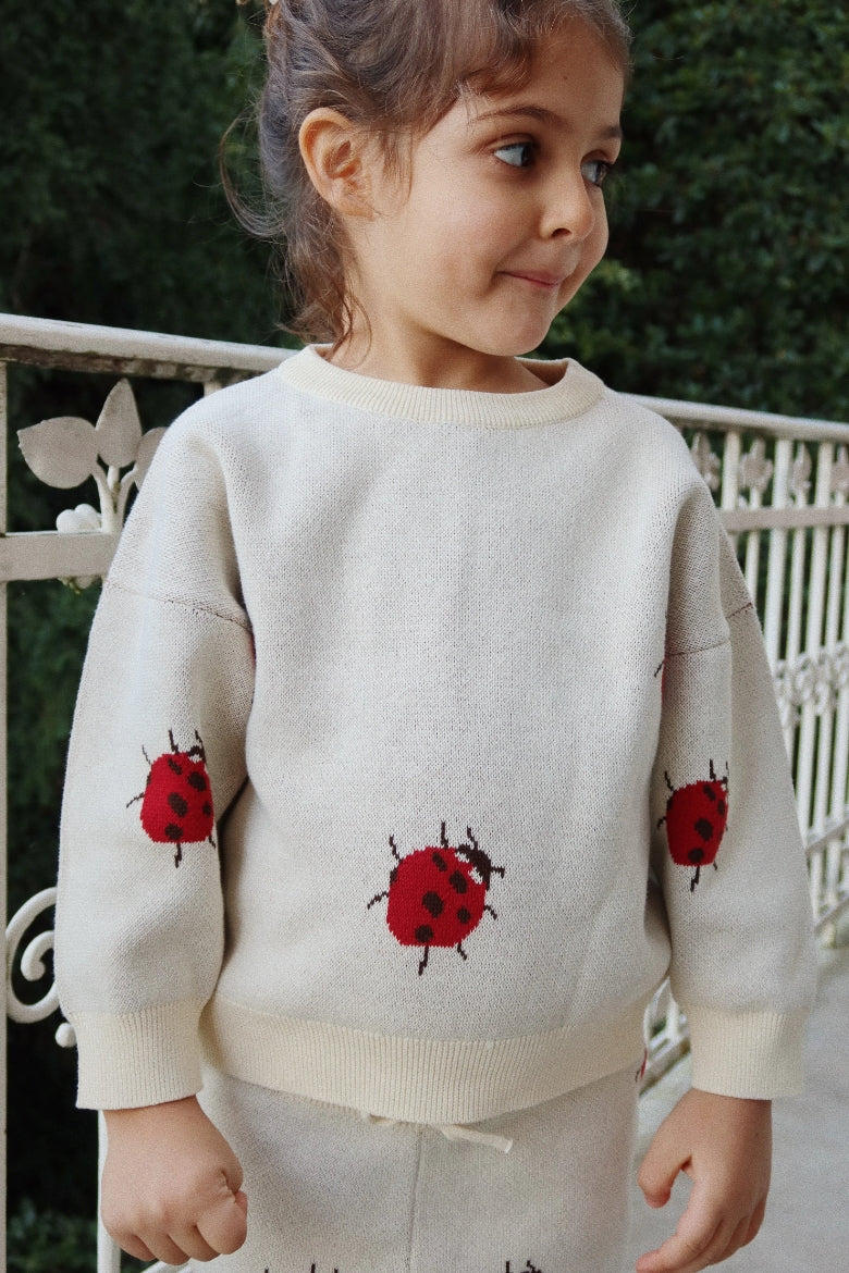 Konges Slojd Soft Ladybug Print Organic Cotton Knit Top