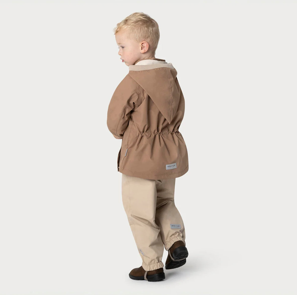 MINI A TURE Kids Waterproof Jacket with Detachable Hood & Reflective Details