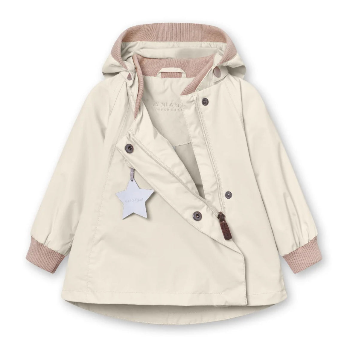 MINI A TURE Kids Waterproof Jacket with Detachable Hood & Reflective Details