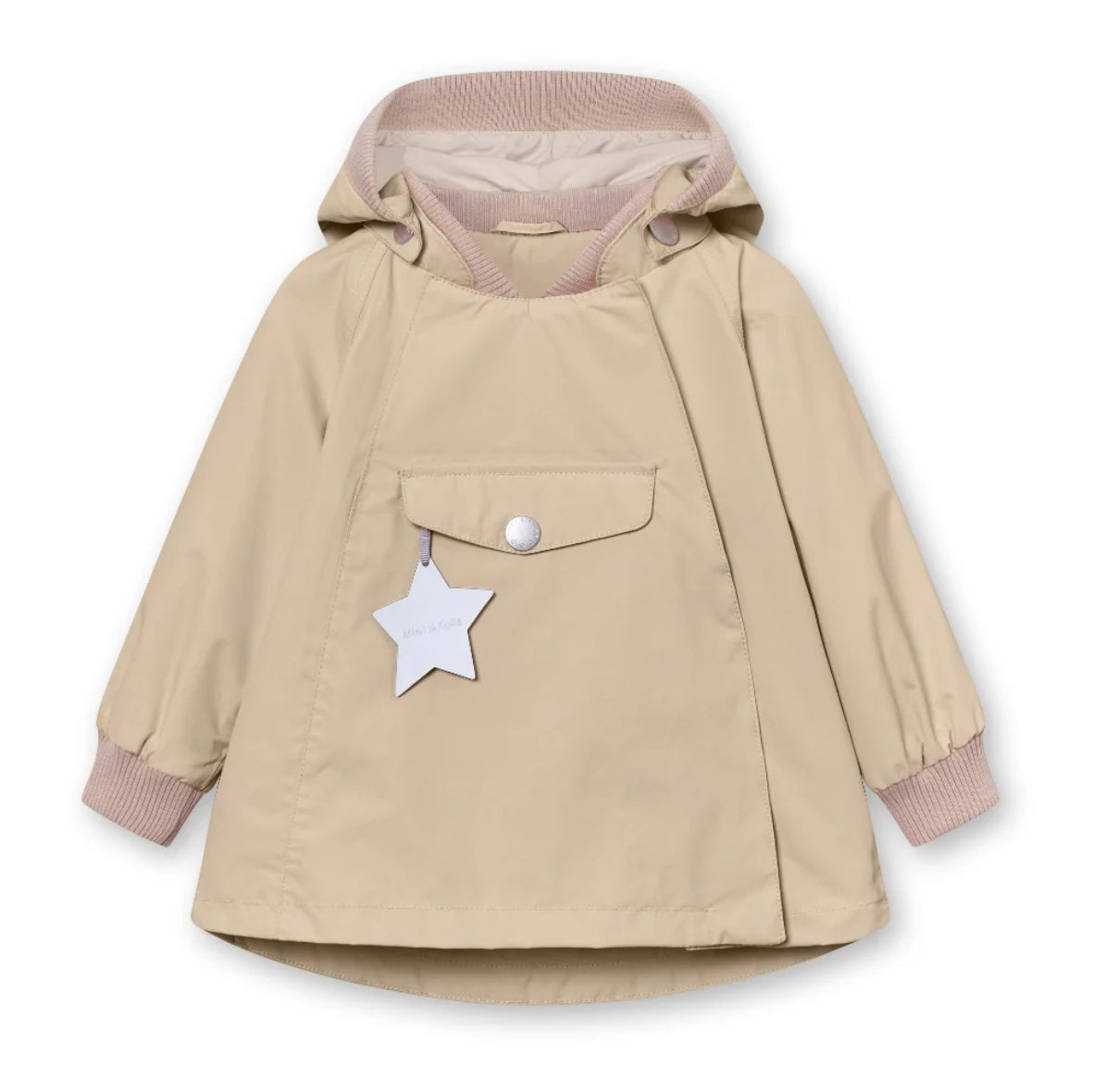 MINI A TURE Kids Waterproof Jacket with Detachable Hood & Reflective Details