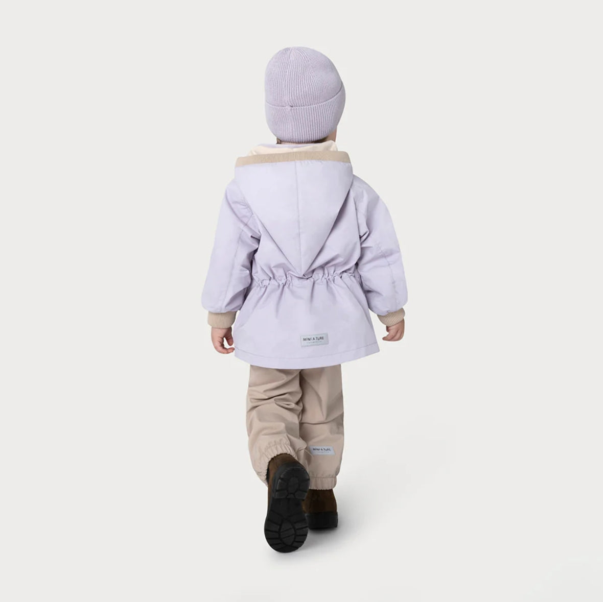 MINI A TURE Kids Waterproof Jacket with Detachable Hood & Reflective Details