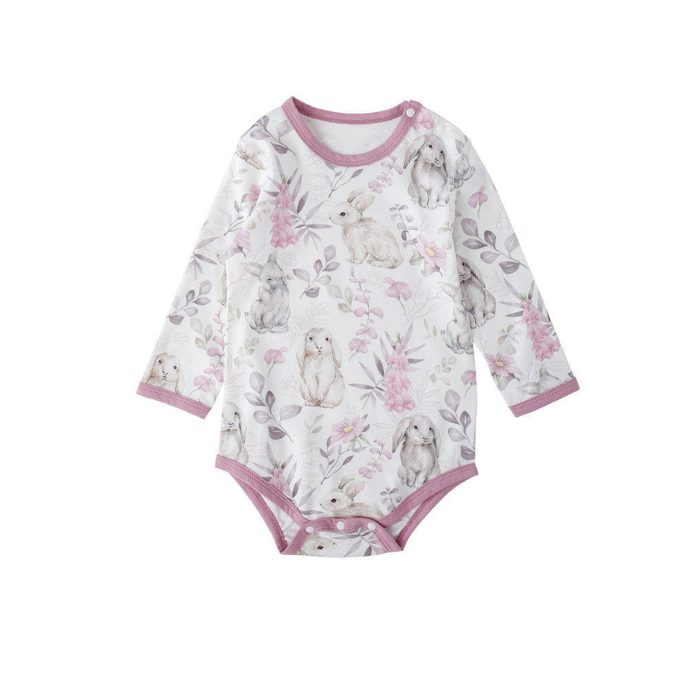 Baby Flower Bush Moe Rabbit Cotton Long Sleeve Hoodie