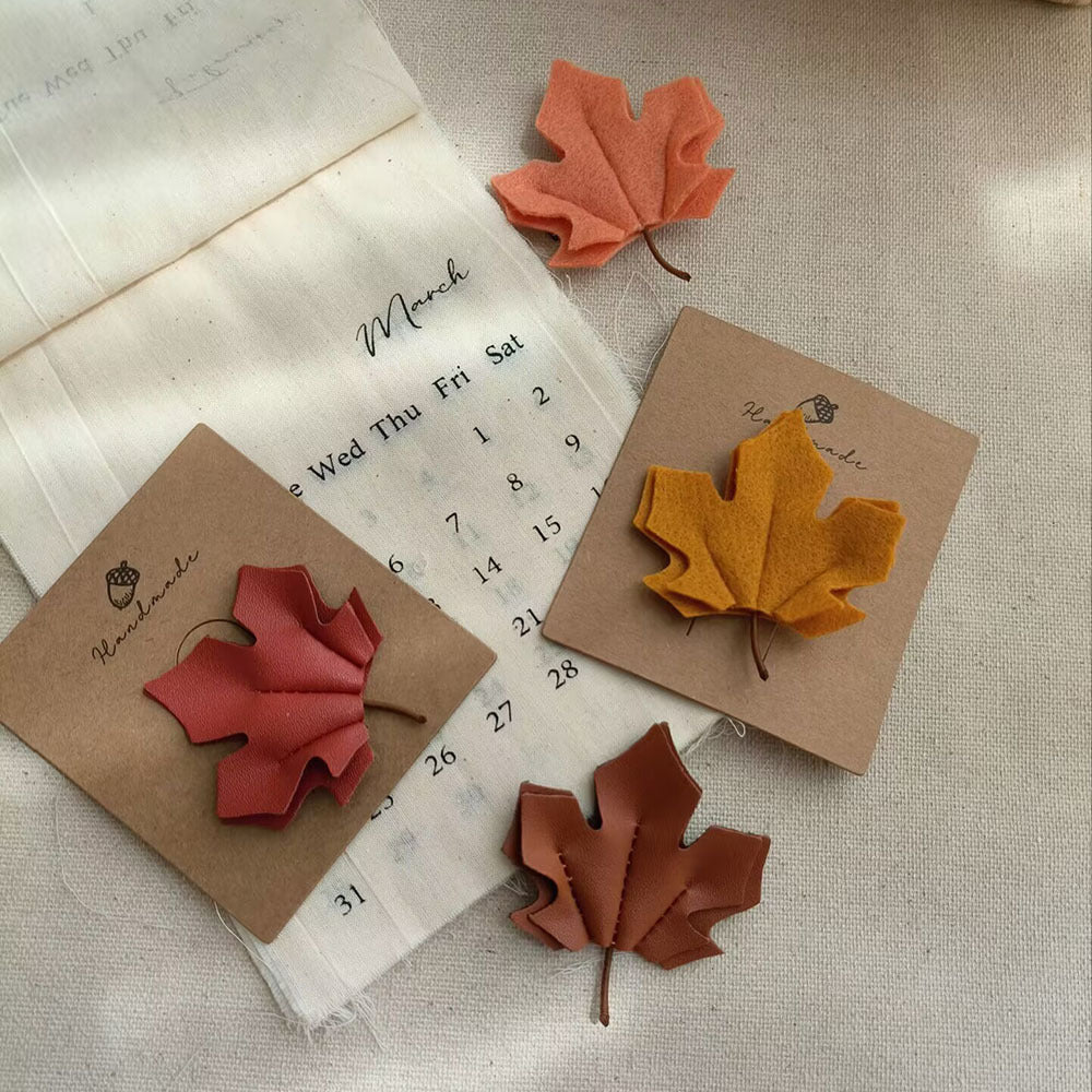 Cubic Maple Leaf Girl's Hair Clip