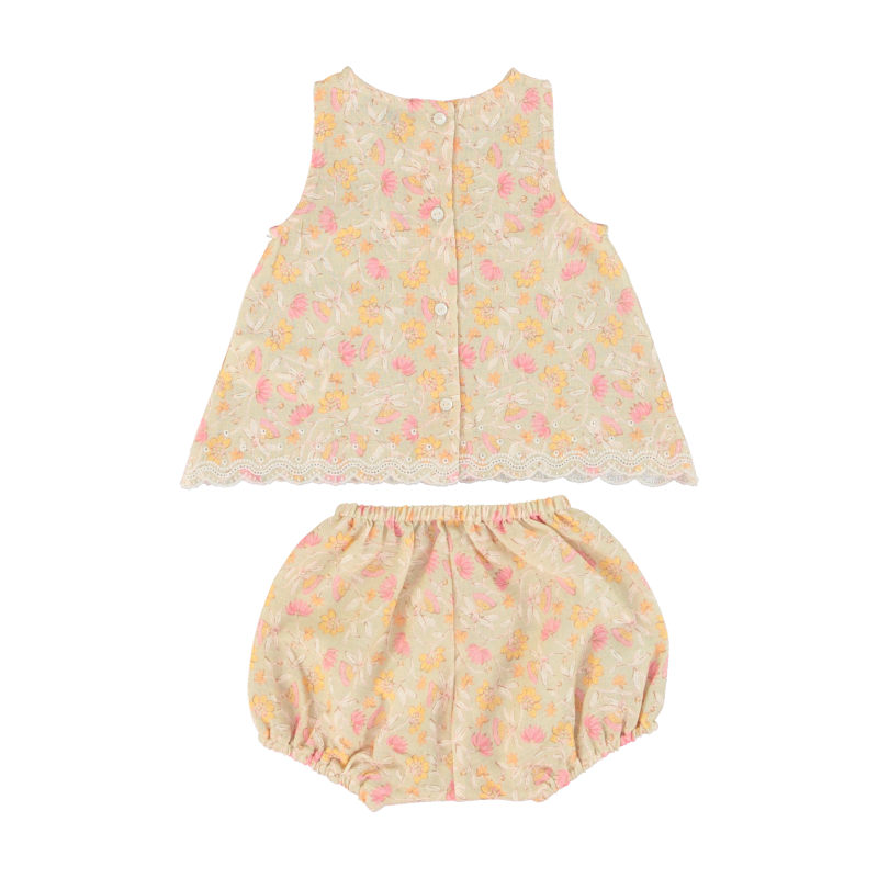 Bebe Organic Floral Baby Top and Bloomers Set