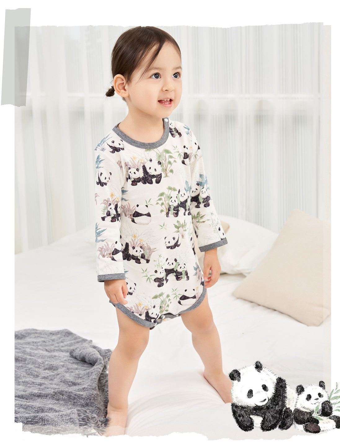 Baby Bamboo Garden Panda Cotton Hoodie