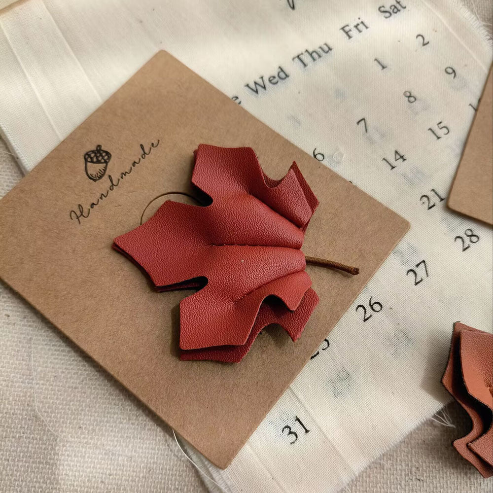 Cubic Maple Leaf Girl's Hair Clip