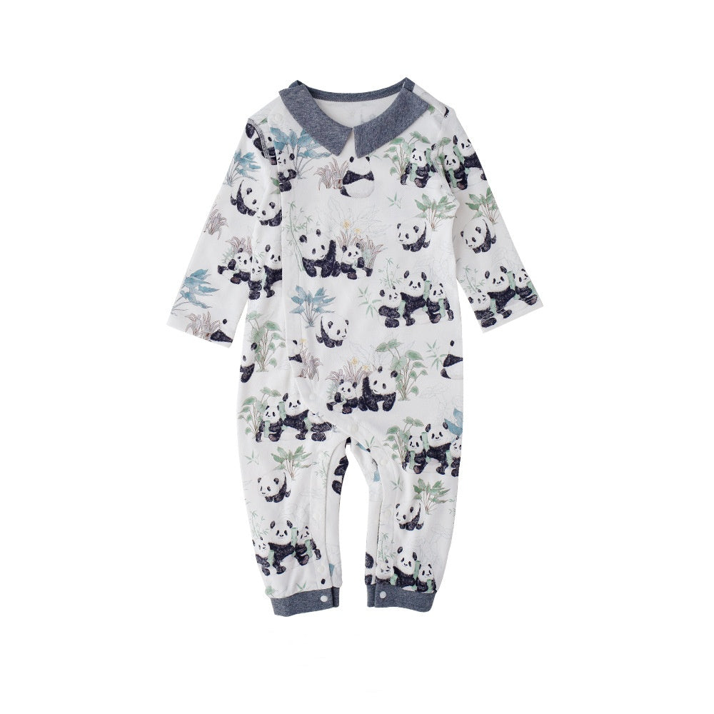 Baby Bamboo Garden Panda Cotton Long Sleeve Bodysuit