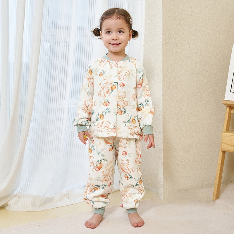 Children's Bamboo Cotton Gauze Six Layers Little Panda Loungewear