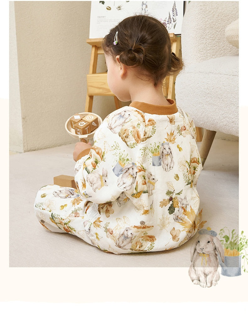 Children's bamboo cotton gauze Peter Rabbit winter loungewear