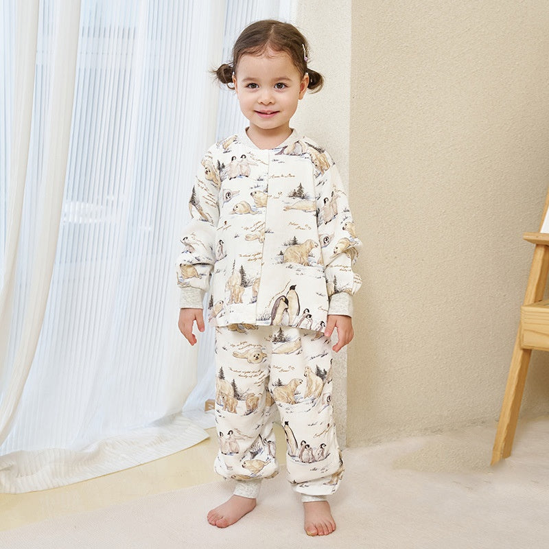 Children's Bamboo Cotton Gauze Arctic Animal Loungewear