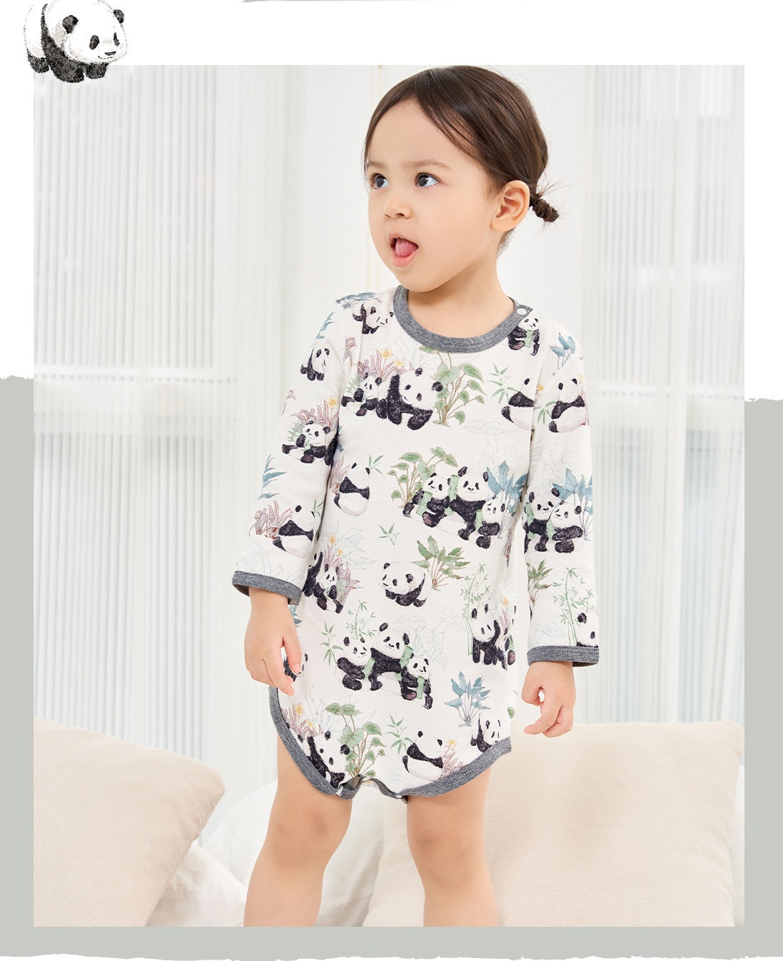 Baby Bamboo Garden Panda Cotton Hoodie