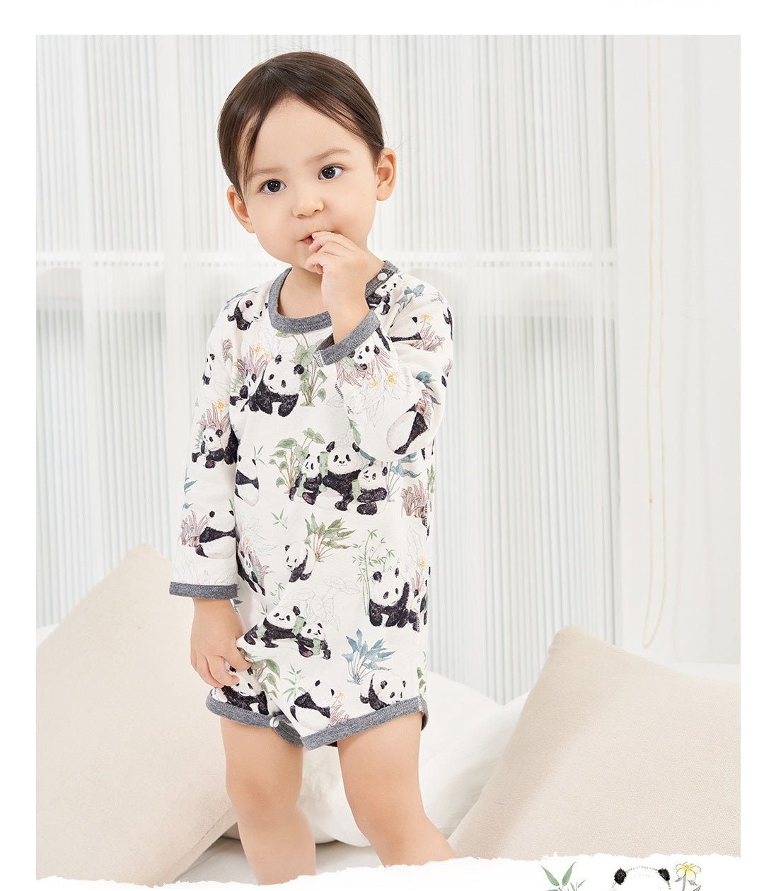 Baby Bamboo Garden Panda Cotton Hoodie