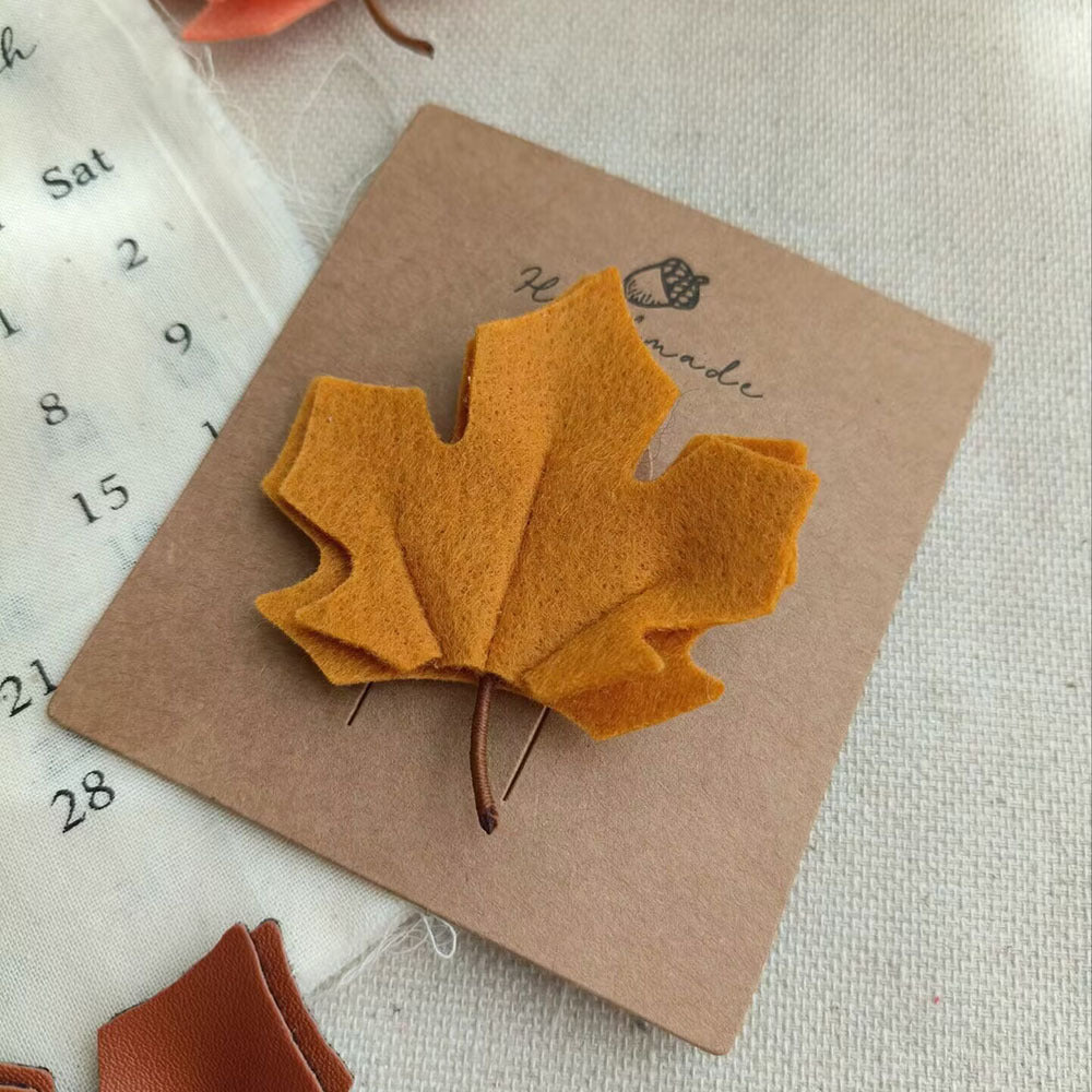 Cubic Maple Leaf Girl's Hair Clip