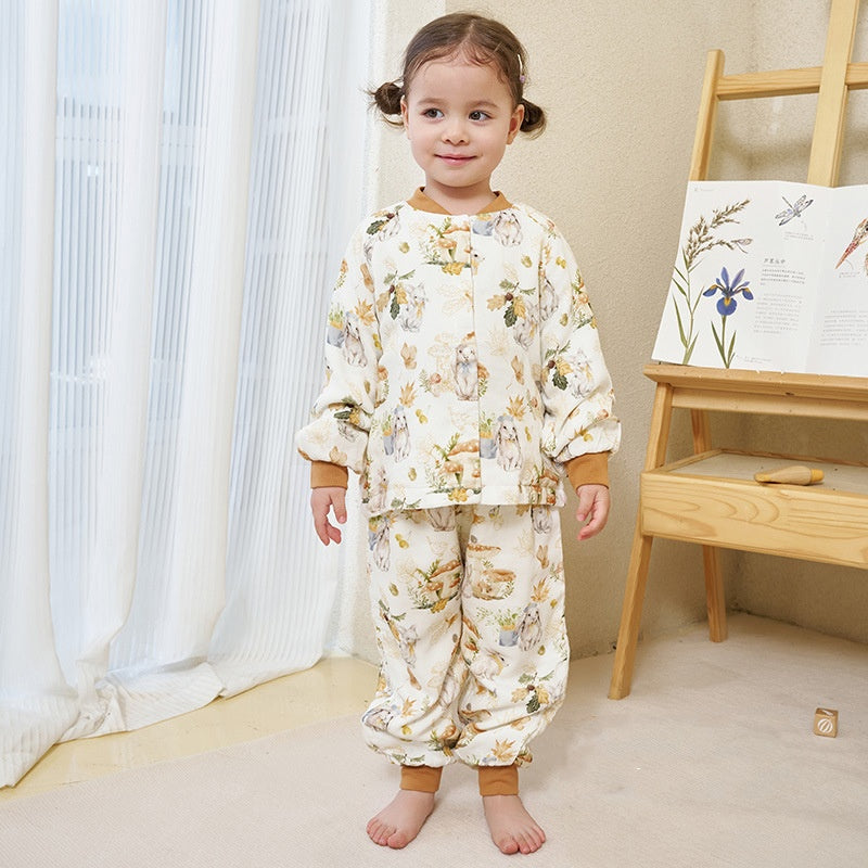 Children's bamboo cotton gauze Peter Rabbit winter loungewear