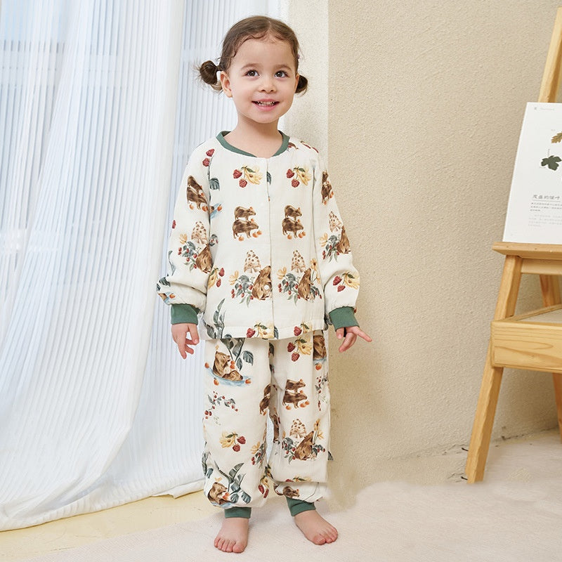 Children's Bamboo Cotton Gauze Six Layers Kapybara Loungewear