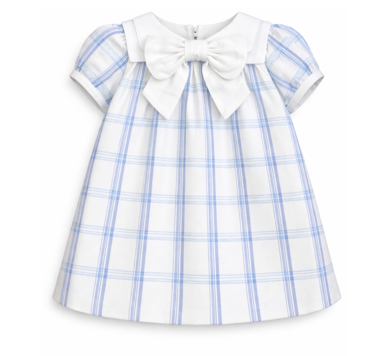 Sarah Louise Girls Blue Plaid Summer Dress 013834