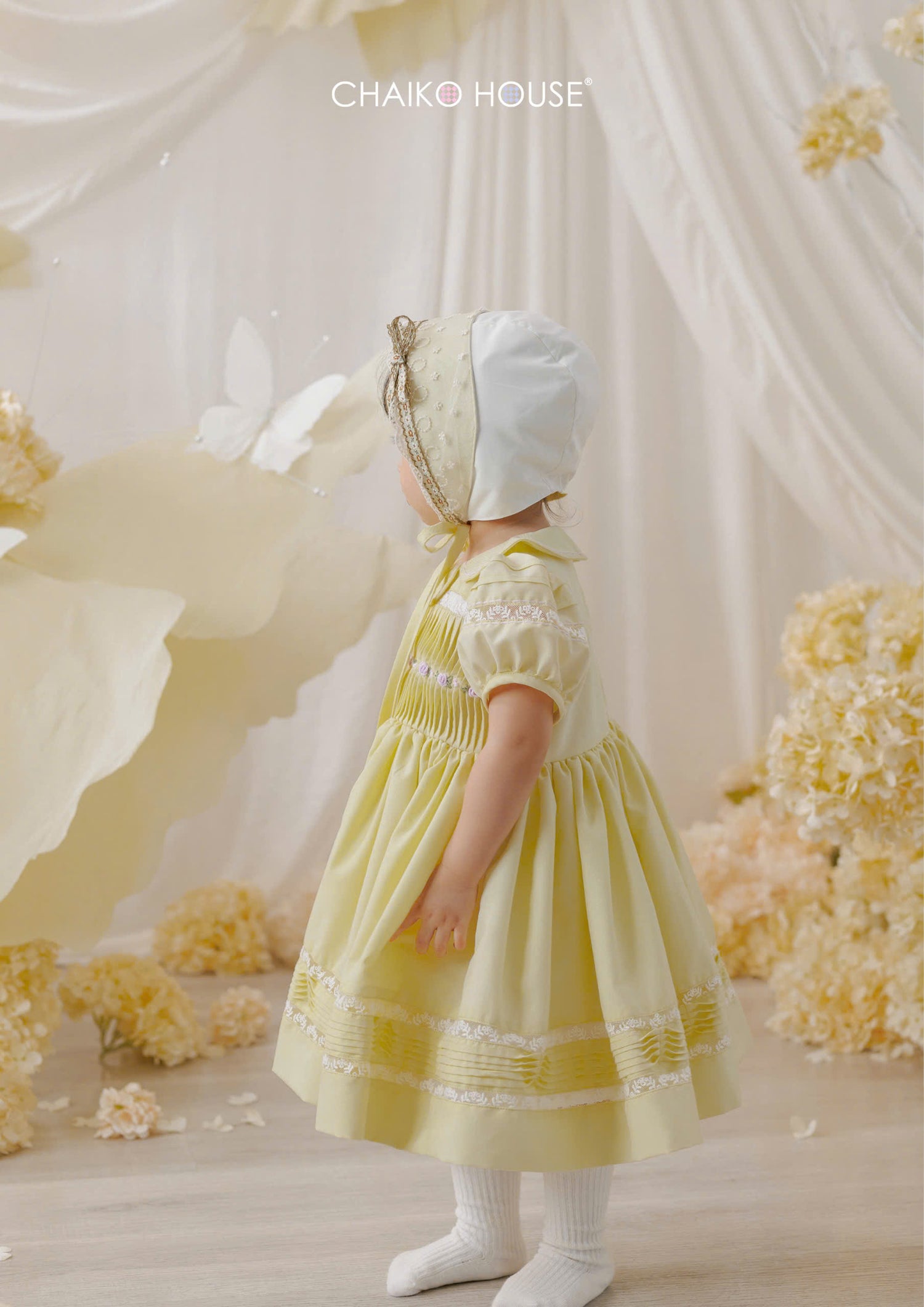 Buttercup Lace Pintuck Dress丨Blue/White/Yellow