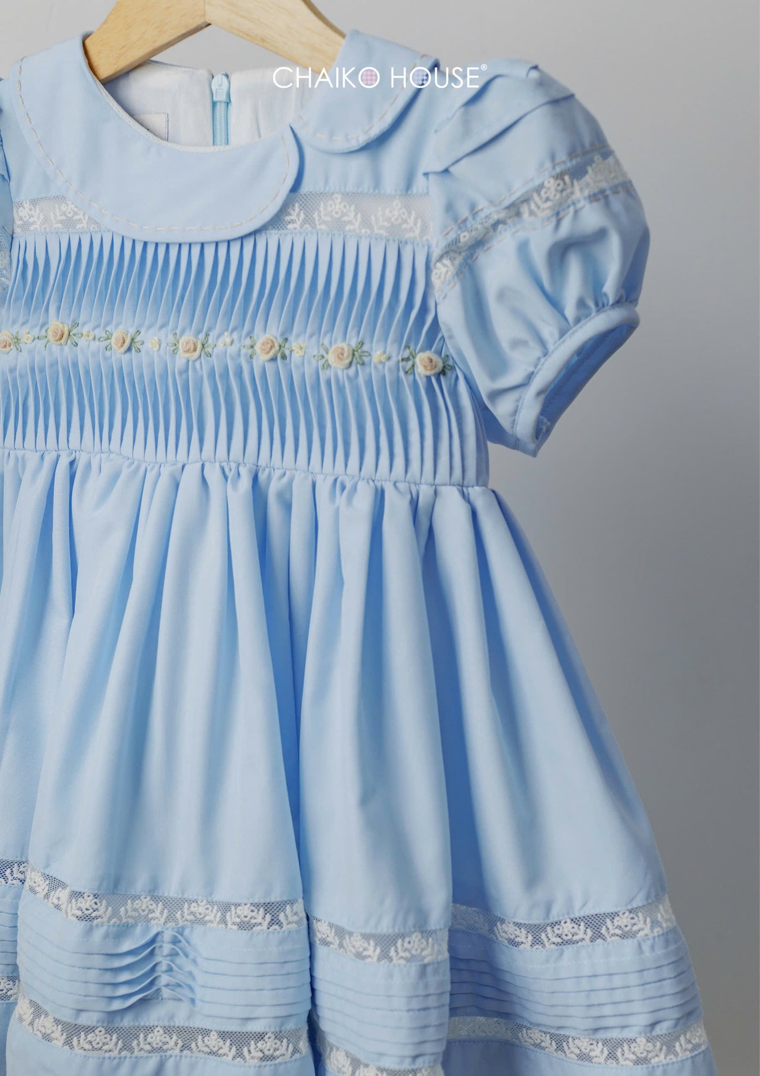 Buttercup Lace Pintuck Dress丨Blue/White/Yellow