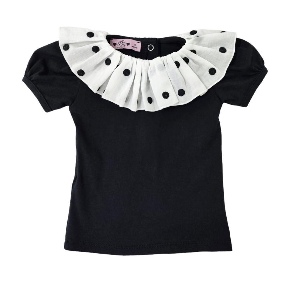 Phi clothing with ivory with black dots collar