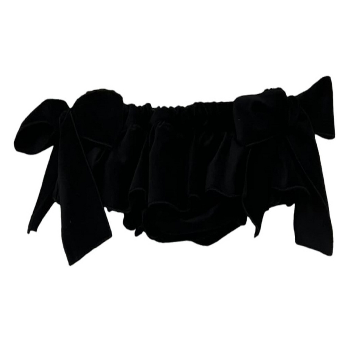 Phi clothing Black Velvet bow Baby bloomer