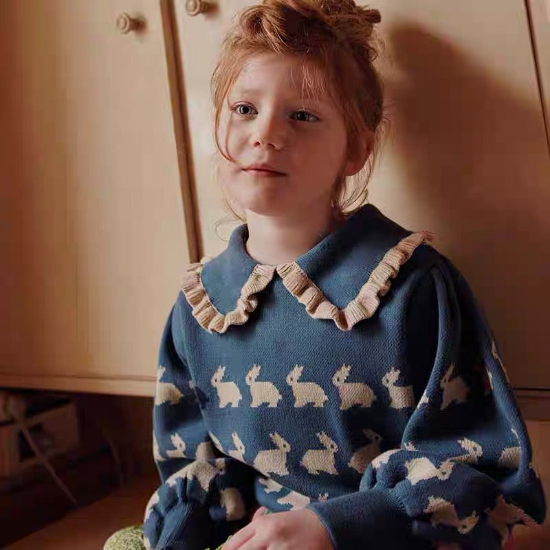 Emile et Ida  Cotton Squirrel Jacquard Sweater