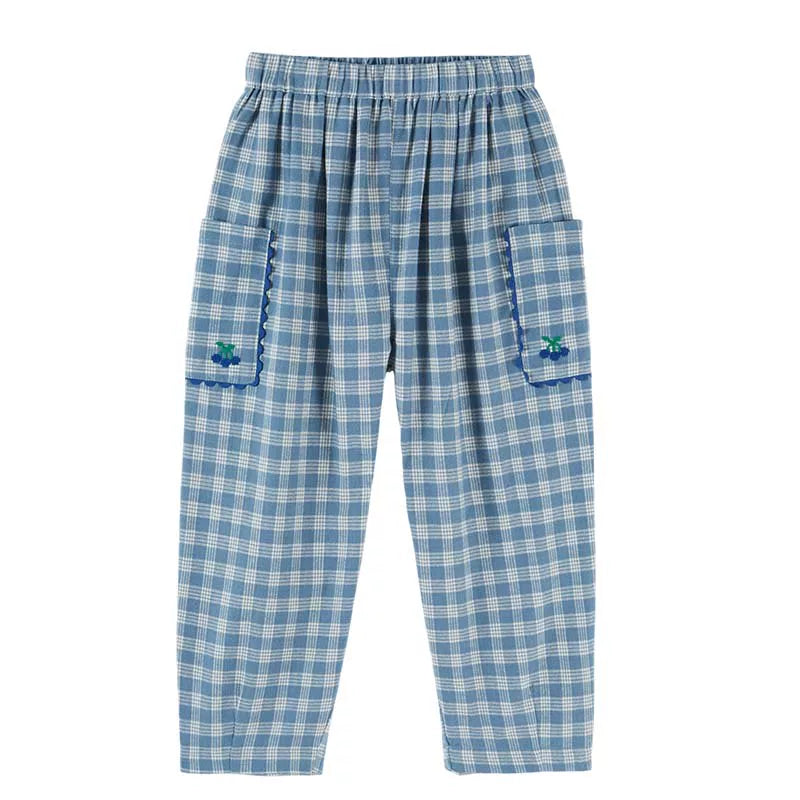 Check  Cotton Trousers
