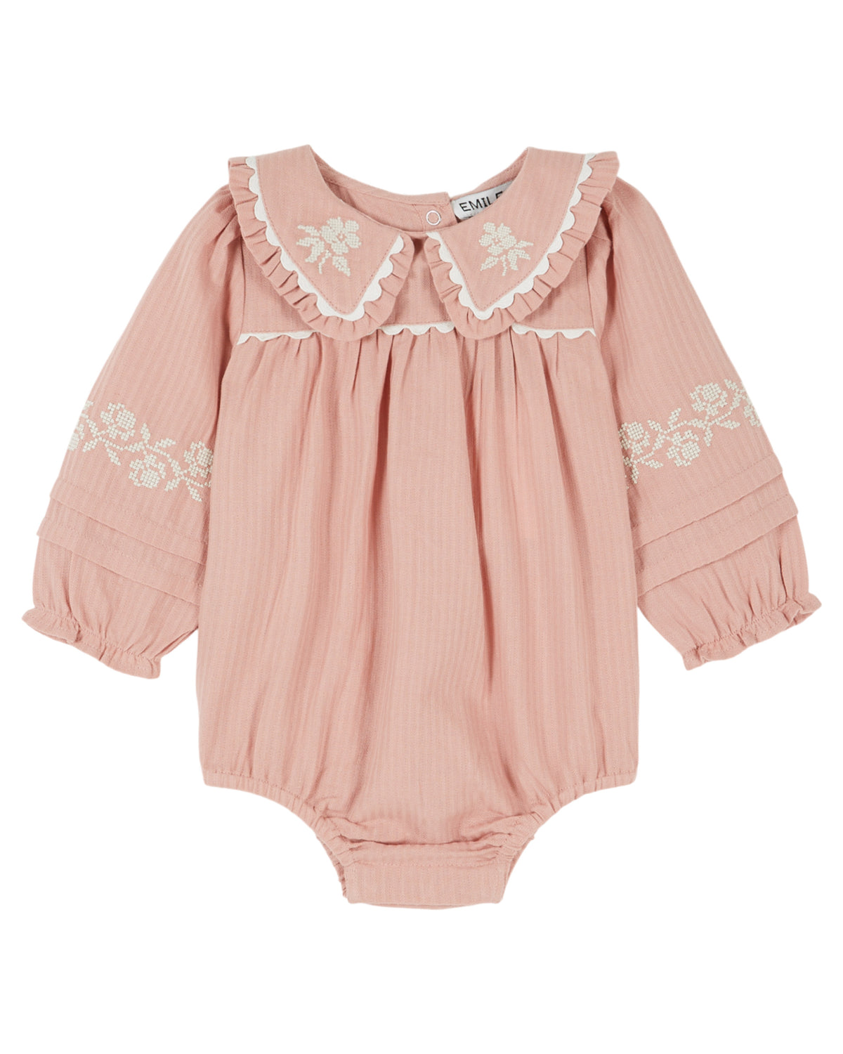 Emile et Ida Sakura Pink  Pan Collar  Romper