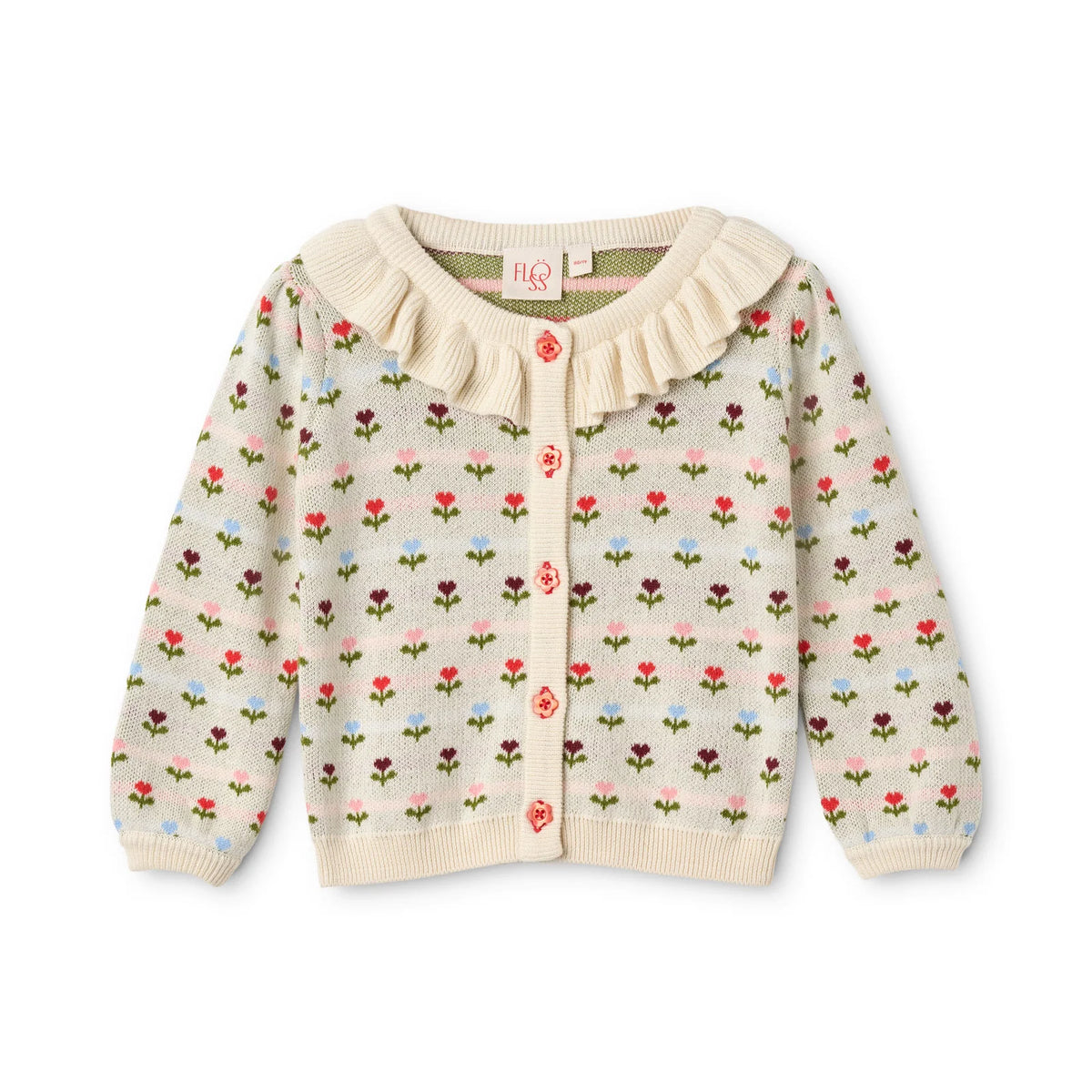 Floess Annabelle Heavy Knit Cotton Ruffle Collar Cardigan