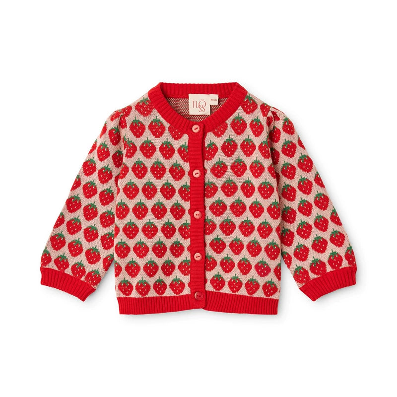 Floess  Strawberry  Knit Cardigan