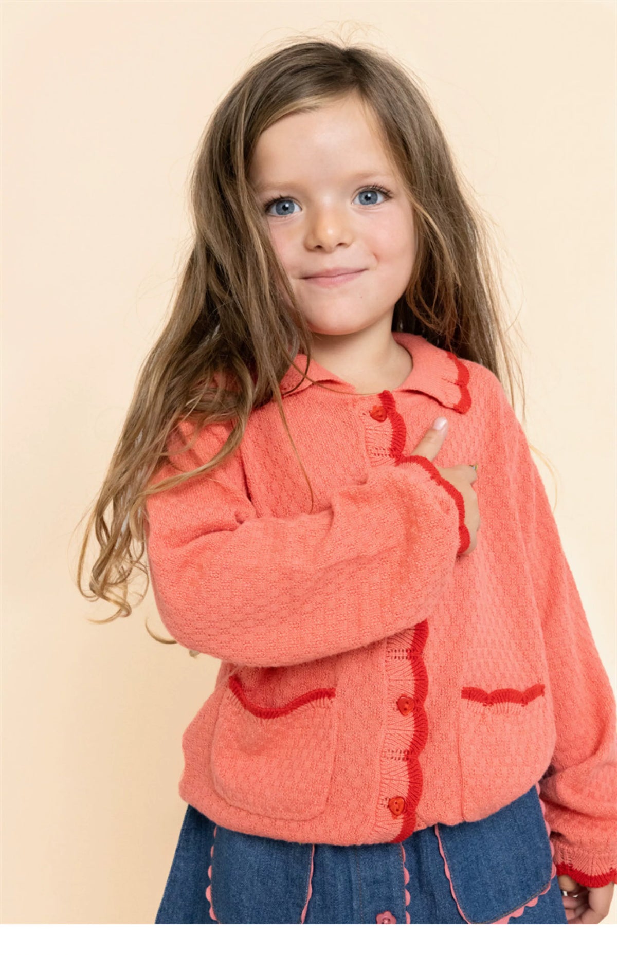 Floess  Strawberry Embroidery  Cardigan