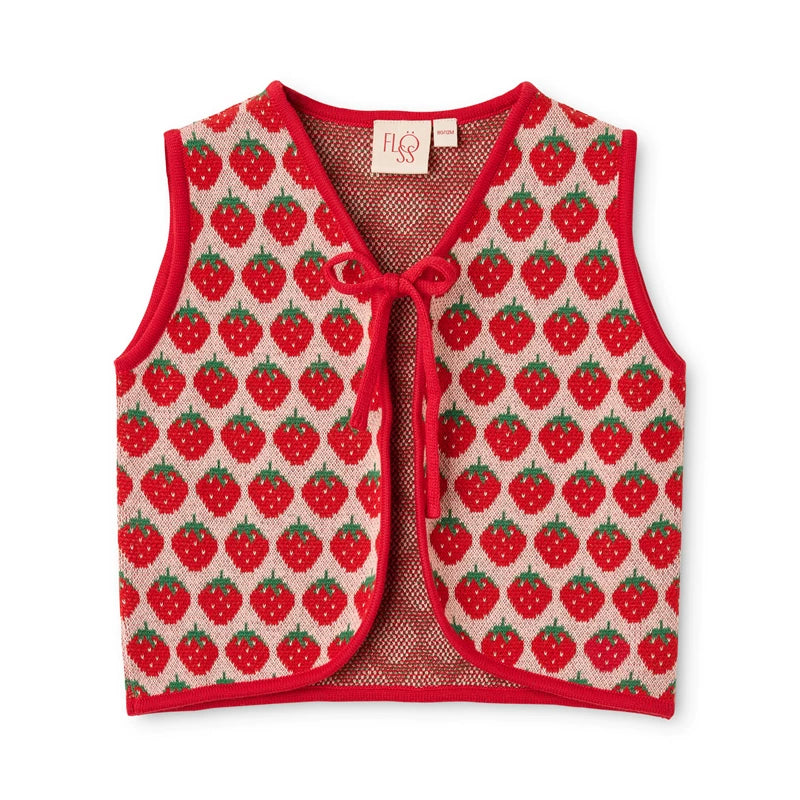 Floess Strawberry Knit Tie Vest