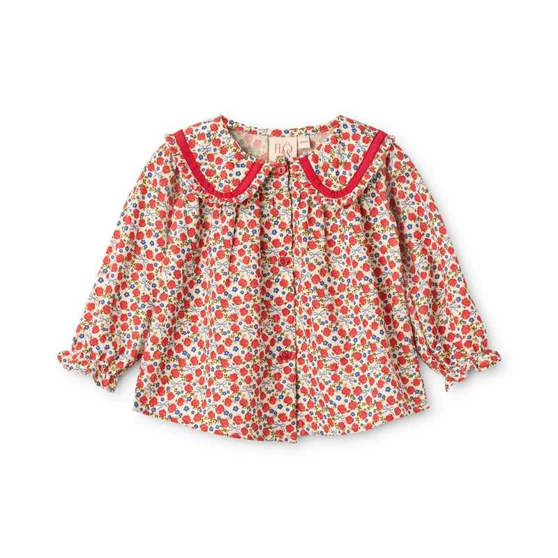 Floess Ditsy Rose Floral  Blouse