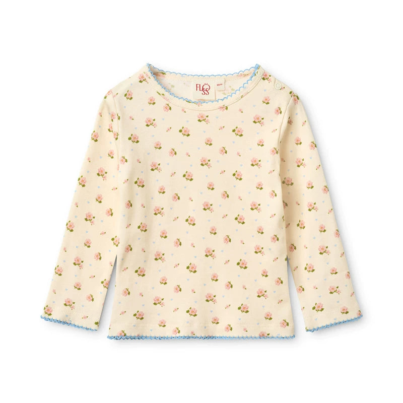 Floess  Long Sleeve Top in Ditsy Rose