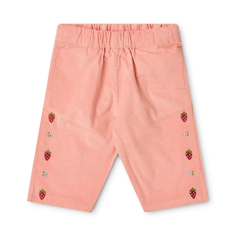 Floess Warm Pink Cotton Corduroy Stretch Pants