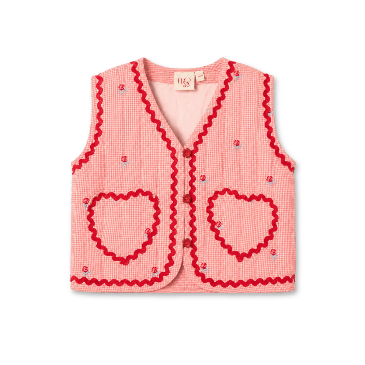 Floess Rose Embroidered Cotton Vest