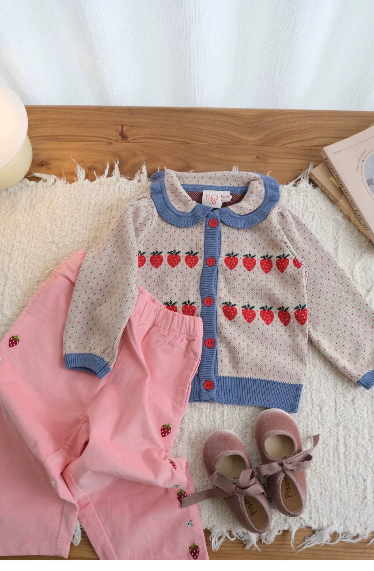 Floess  Berry Strawberry Cardigan with