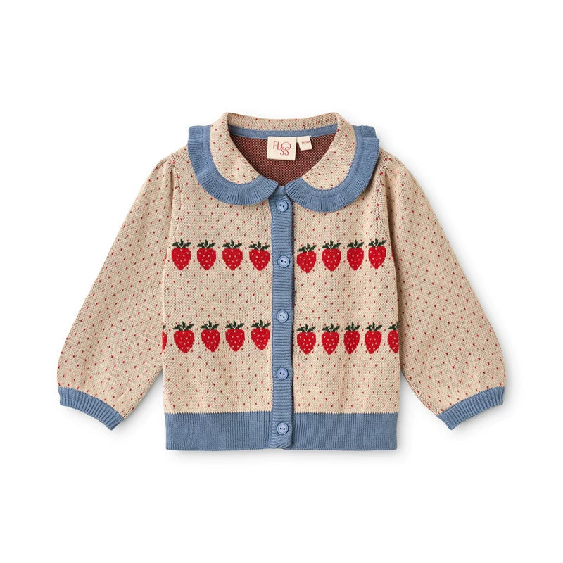 Floess  Berry Strawberry Cardigan with