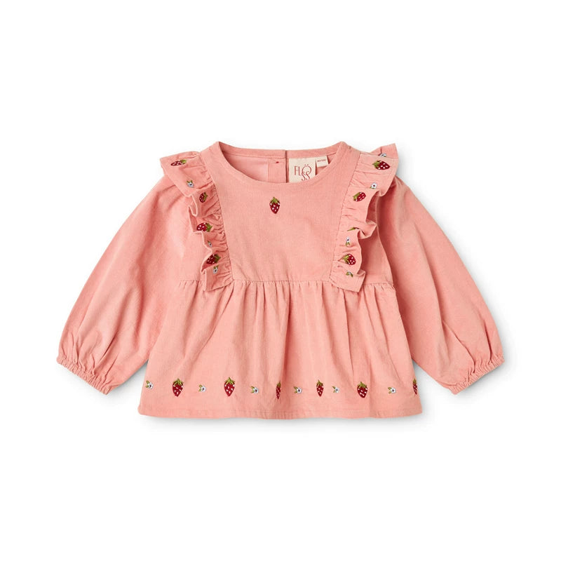 Floess  Strawberry Embroidered  Blouse