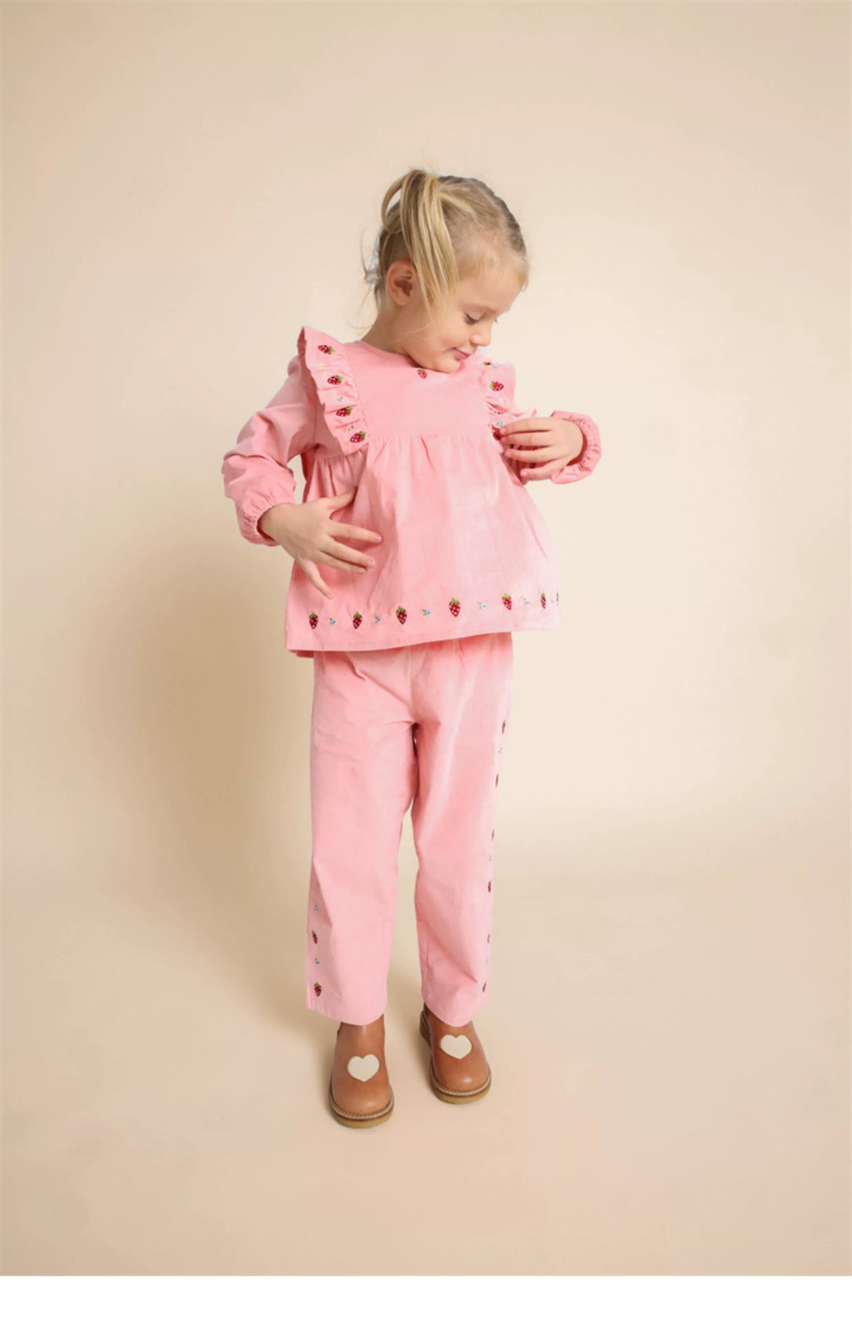 Floess  Strawberry Embroidered  Blouse