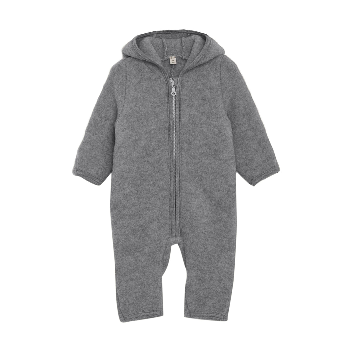 Grey Wool Fleece Bear Ears Baby Suit