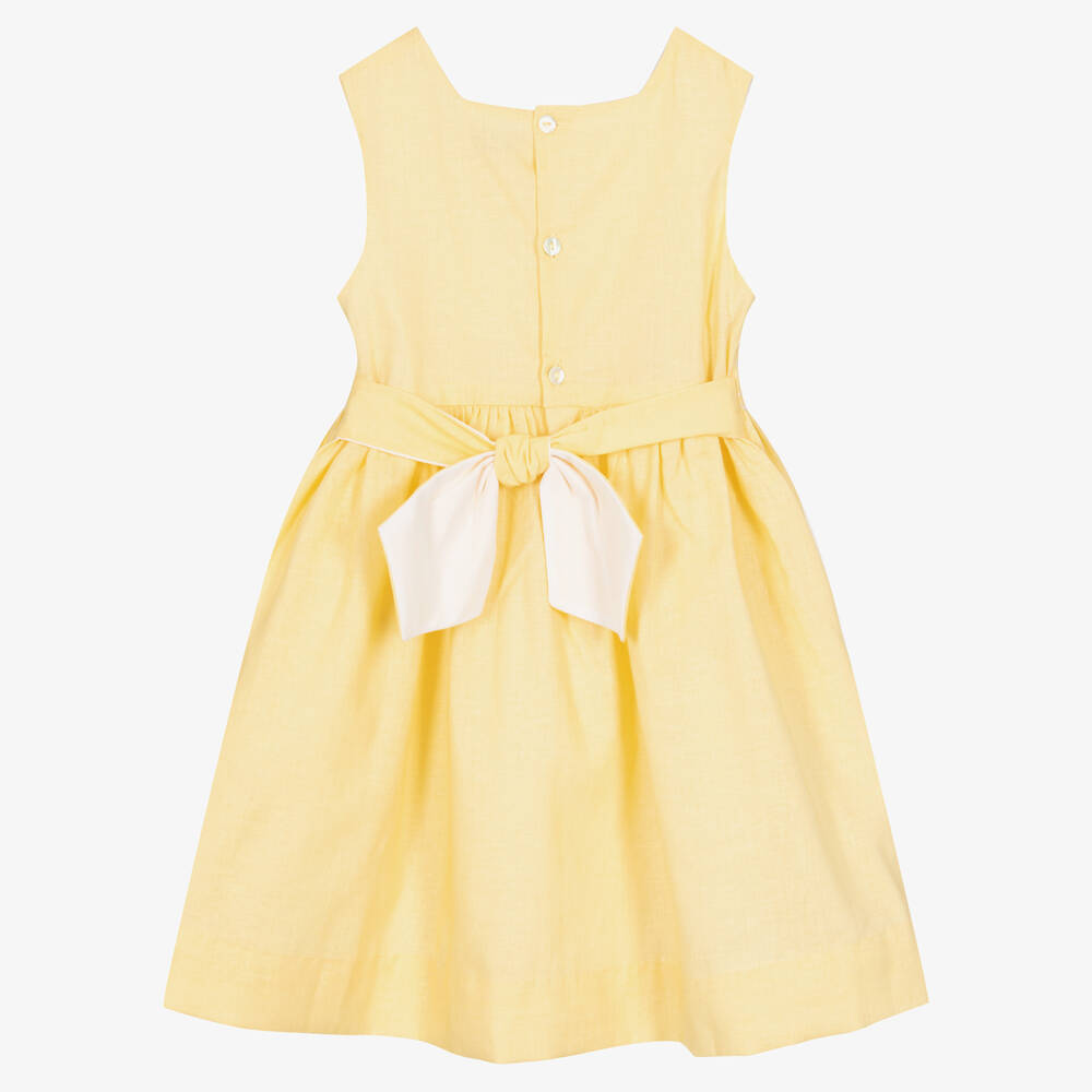 KIDIWI Girls' Yellow Smocked Dress