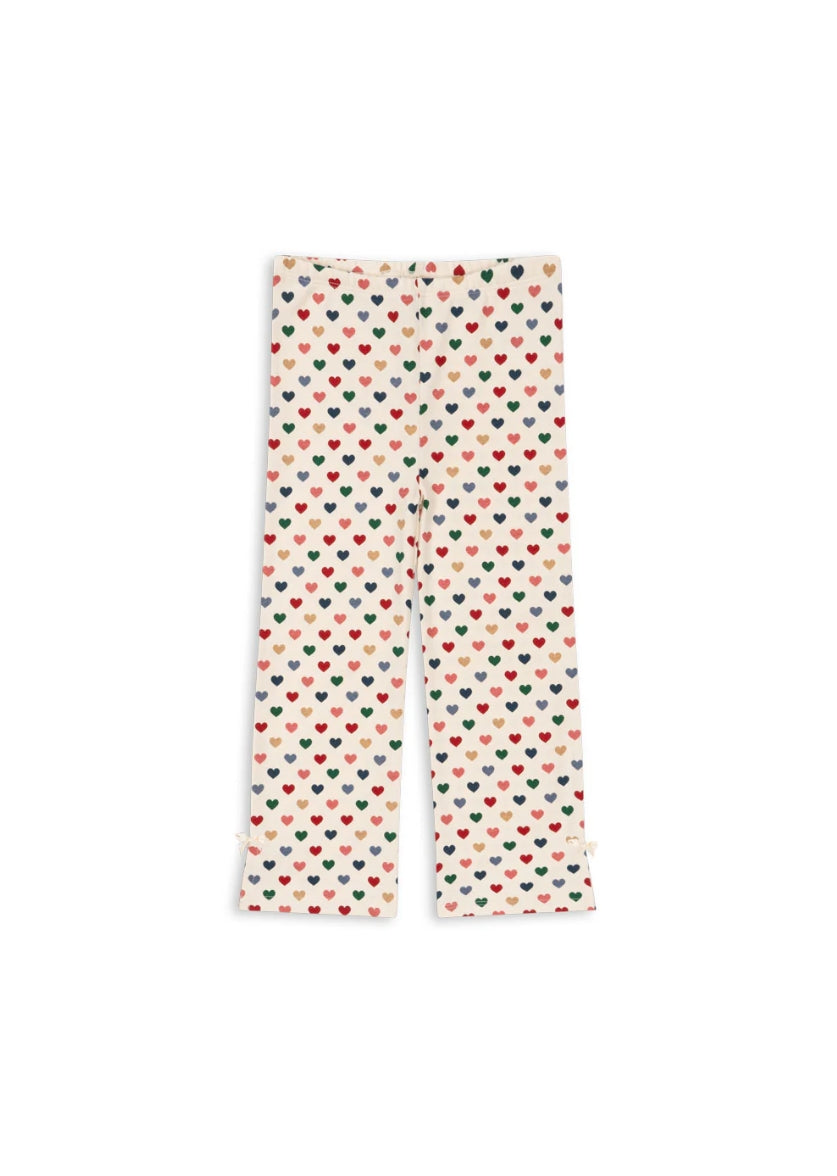 Konges Slojd Colorful Heart Print Organic Cotton Baby Leggings