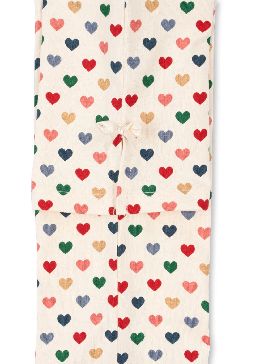 Konges Slojd Colorful Heart Print Organic Cotton Baby Leggings