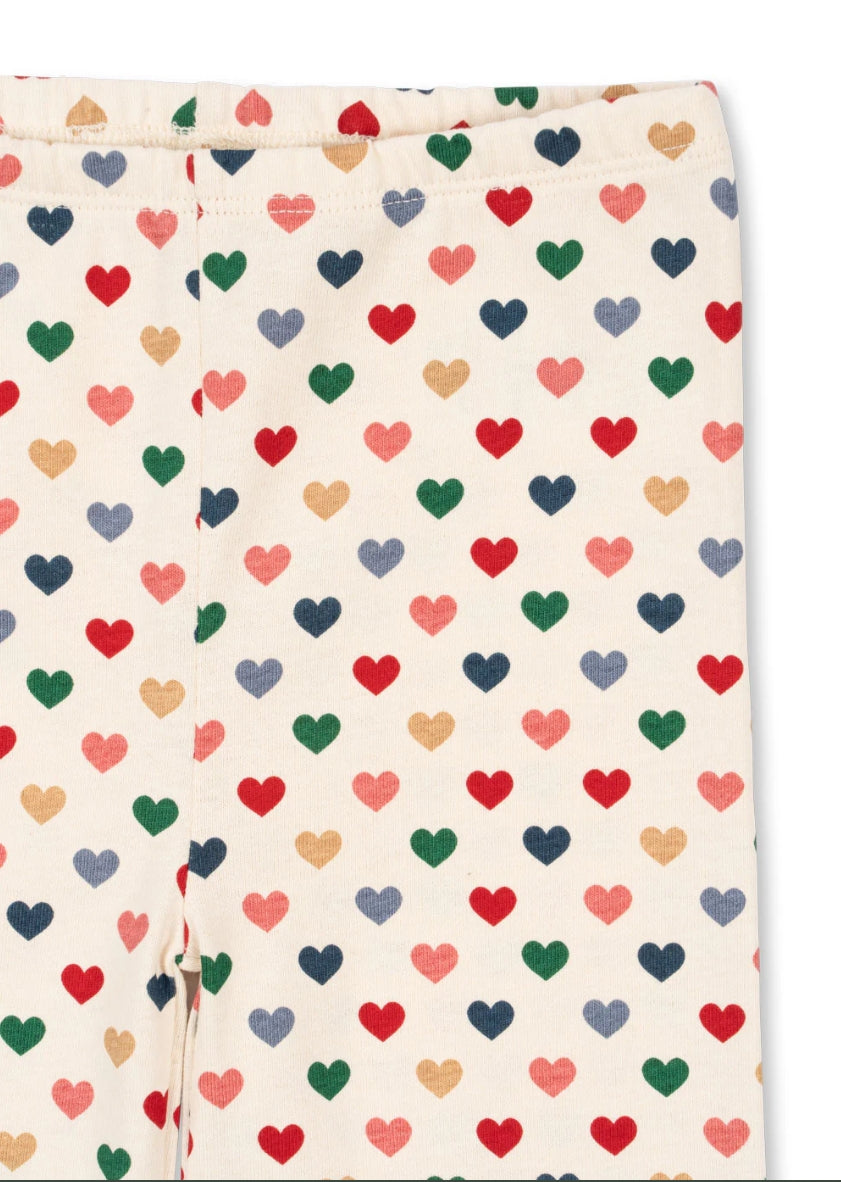 Konges Slojd Colorful Heart Print Organic Cotton Baby Leggings