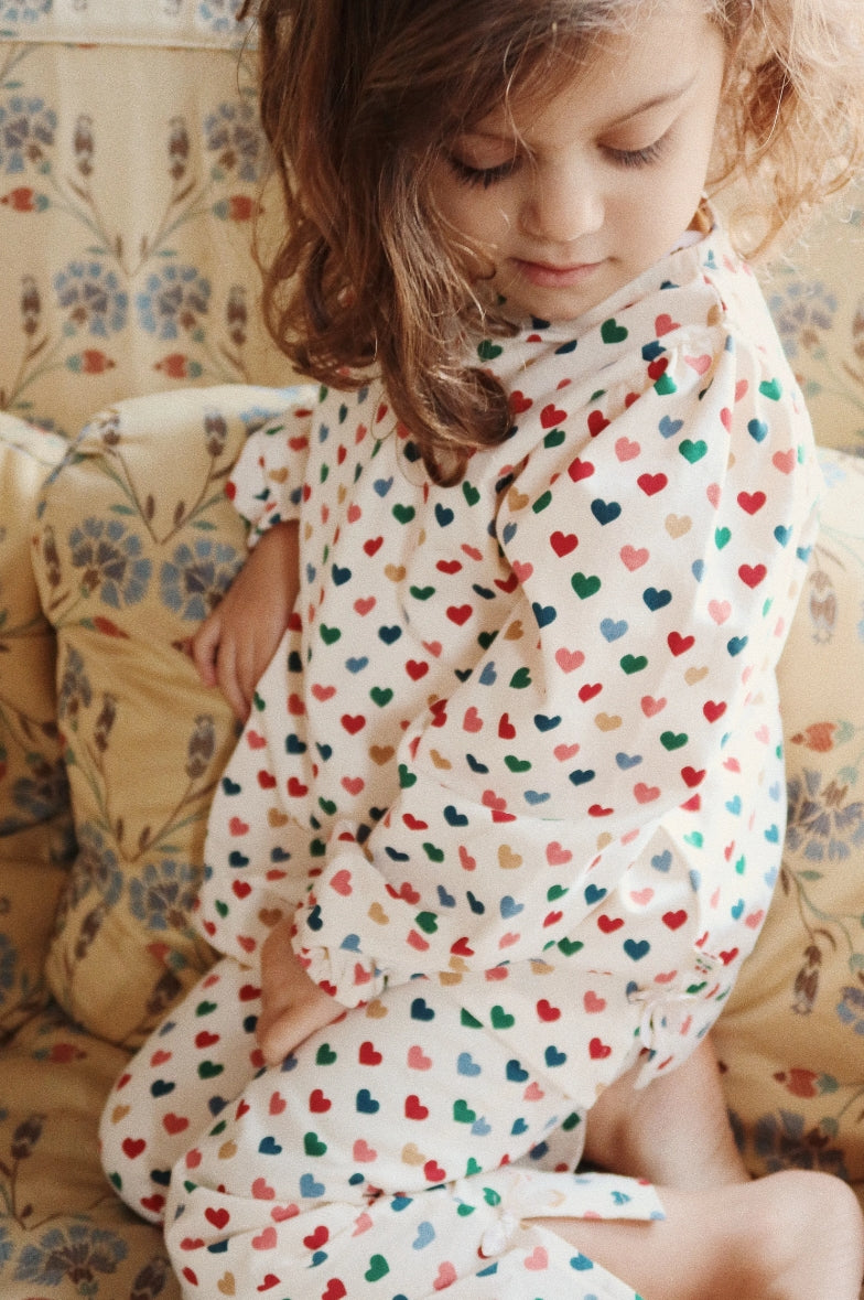 Konges Slojd Colorful Heart Print Organic Cotton Baby Leggings