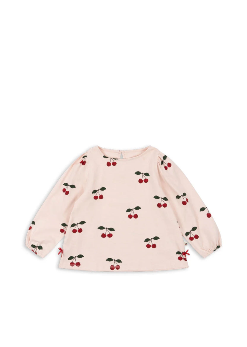 Konges Slojd Organic Cotton Cherry Print Long-Sleeve Baby Tee