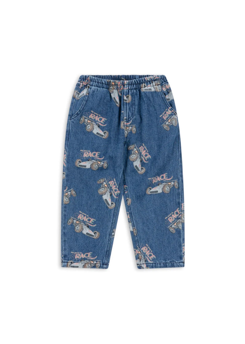 Konges Slojd Soft Denim Car Print Pants