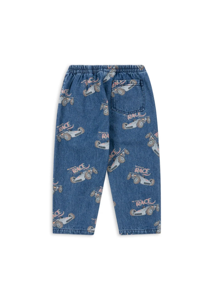 Konges Slojd Soft Denim Car Print Pants